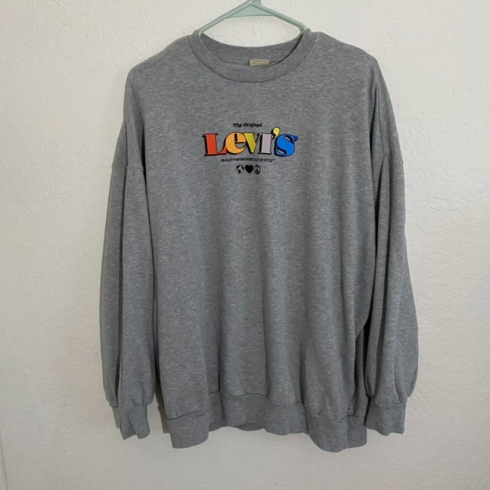 Levi’s Women's Graphic Prism Crewneck Sweatshirt Gray Small